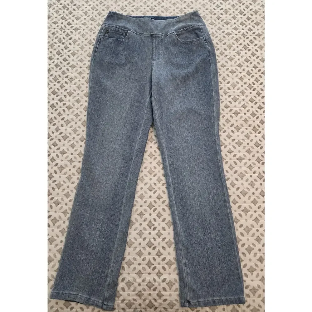 Belle Kim Gravel 10 Med Wash Flexibelle StraightLeg BelleCurve Jean A711572 NWOT